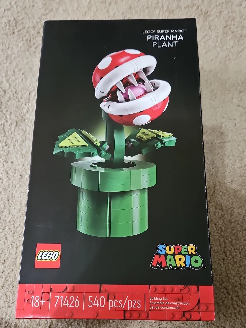 Nintendo Super Mario Piranha Plant Buildable Toy - New In Sealed Box
